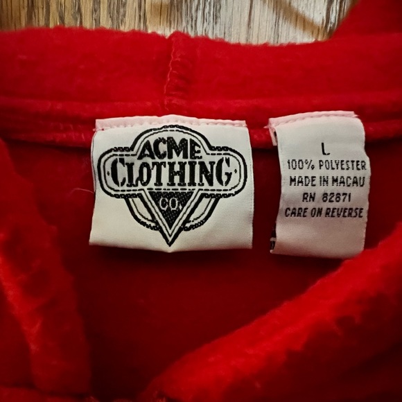 ACME Looney Tunes Quarter-zip Fleece Ski Hoodie, Unisex L, Red - Picture 4 of 12